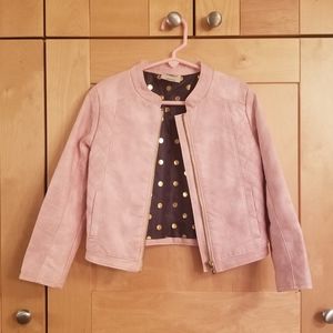 Pink Foux Leather Motorcycle Jacket